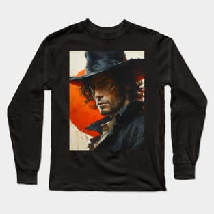 Bloodlust Chronicles: Immortal Bounty Hunts, Gothic Vampire Saga, and Supernatural Adventure in Anime-Manga Art Long Sleeve T-Shirt